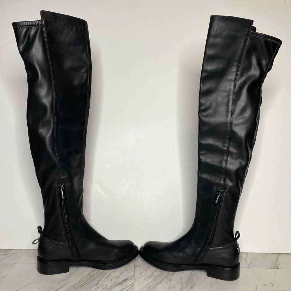 Sam Edelman Narisa Black Leather Over The Knee Boot 6 1/2 M